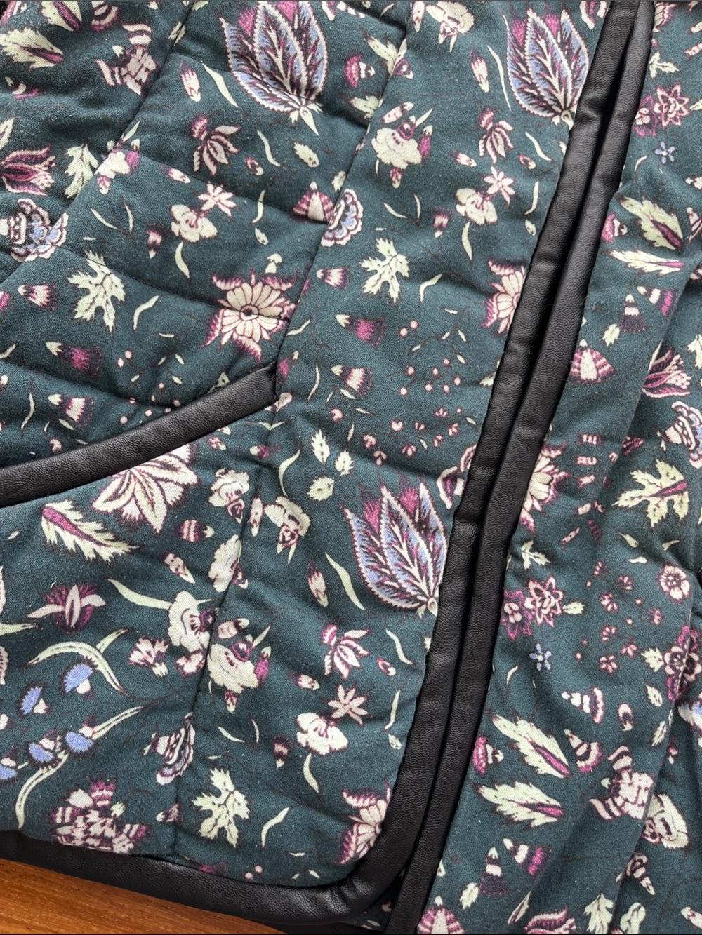 Isabel Marant Dark Green Floral Quilted Puffer Jacket/Vest - Picture 5 of 9